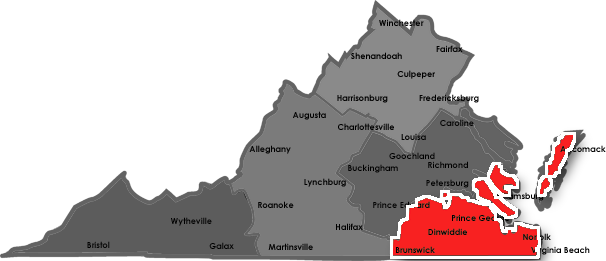 map of Eastern Region Offices