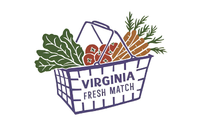 The logo for Virginia Fresh Match, picturing a basket of food.