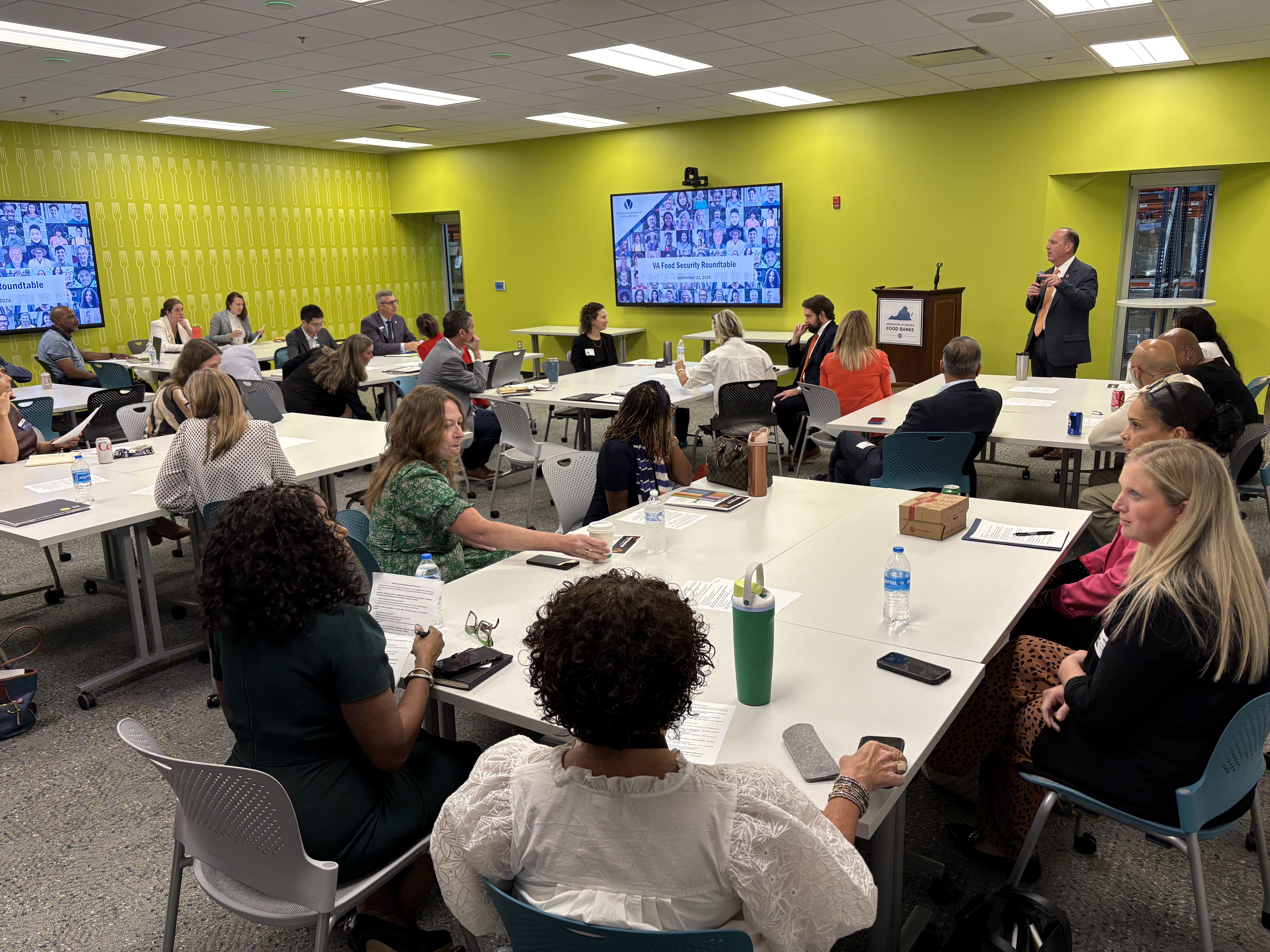 Community partners attend a discussion about the 2026 Virginia Hunger Study.