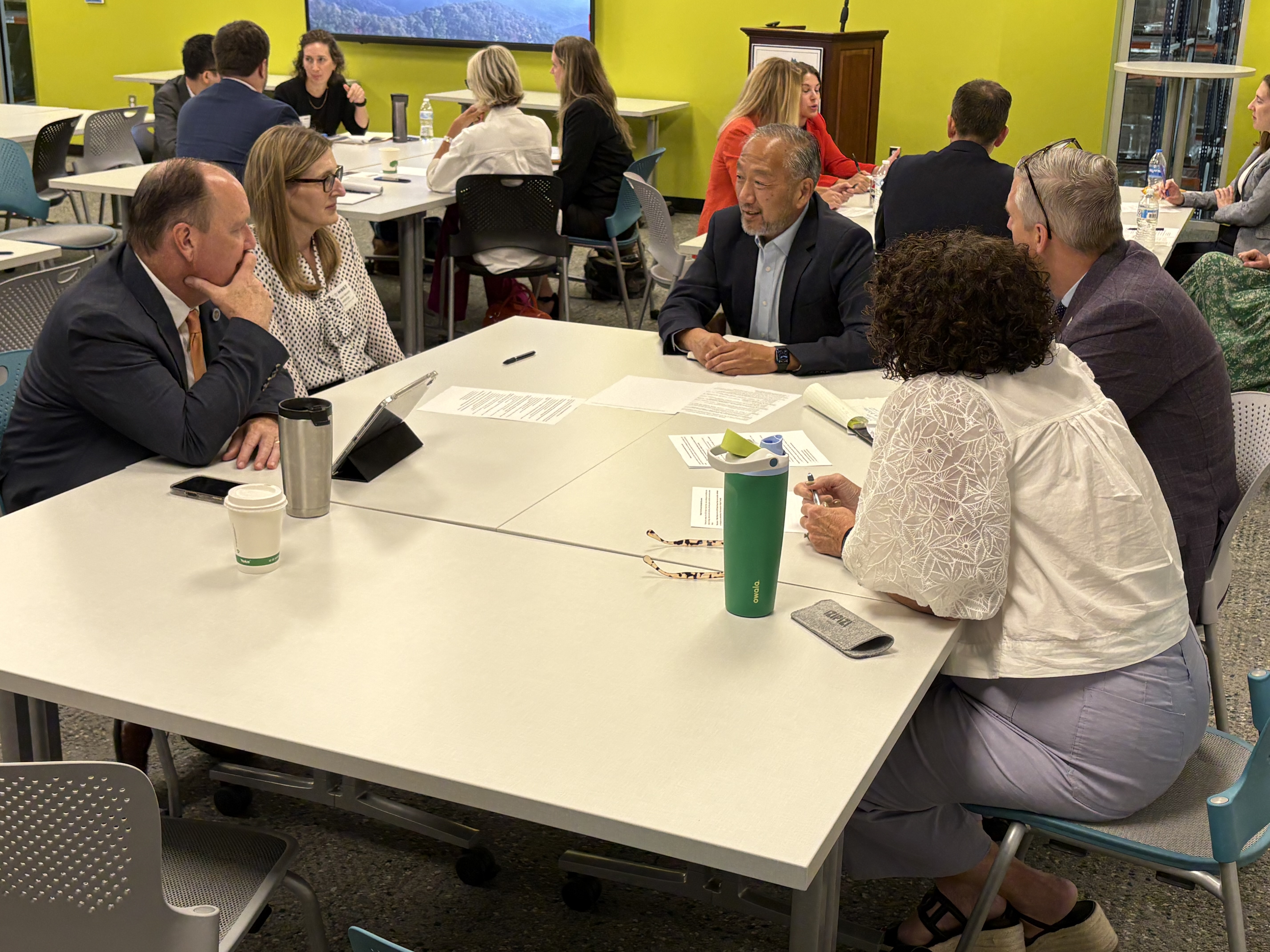 A group of community partners discusses the 2026 Virginia Hunger Study.