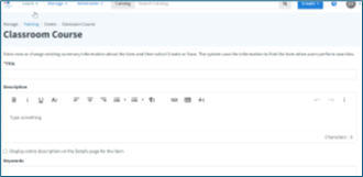 Where to input title, description and keywords on a course form